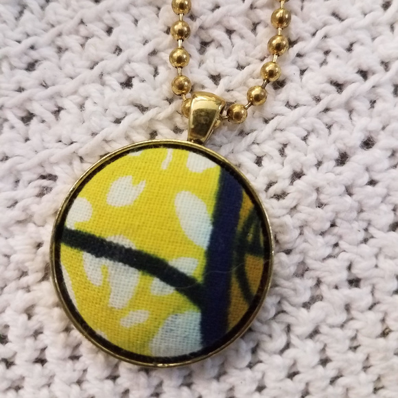 African Fabric Necklace - Picture 2 of 3
